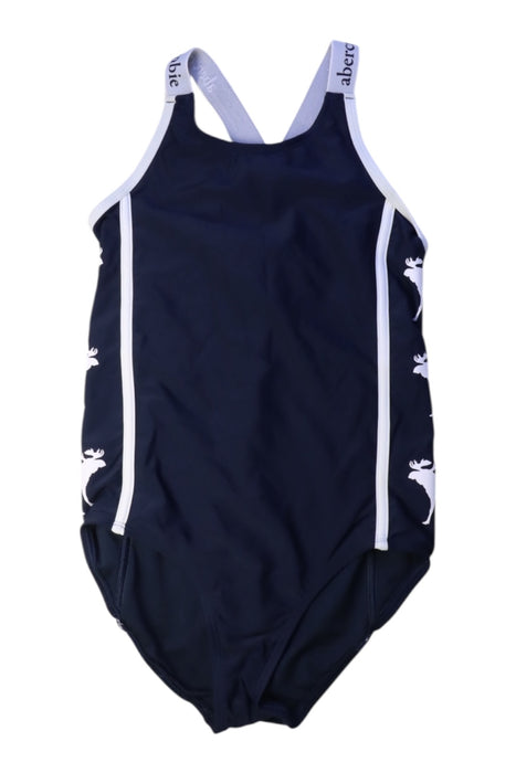 A Navy Swimsuits from Abercrombie & Fitch in size 13Y for girl. (Front View)
