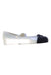A White Flats from Mini Melissa in size 6T for girl. (Front View)