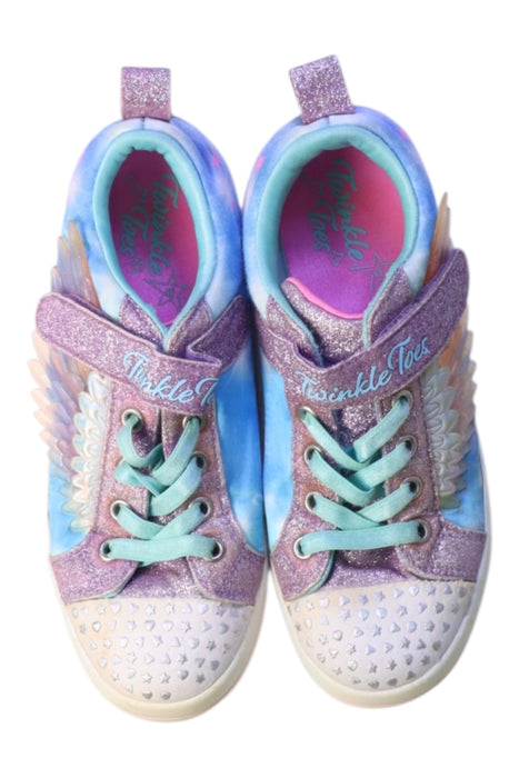 A Multicolour Sneakers from Skechers in size 10Y for girl. (Back View)