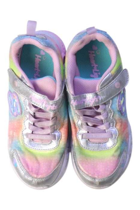 A Multicolour Sneakers from Skechers in size 7Y for girl. (Back View)