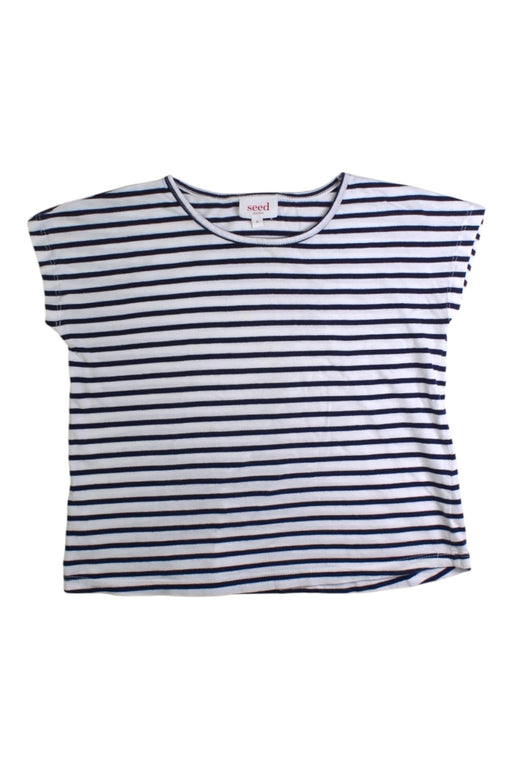 A Blue Short Sleeve Tops from Seed in size 5T for girl. (Front View)