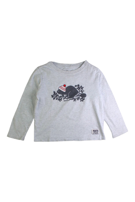 A Grey Long Sleeve T Shirts from Roots in size 5T for boy. (Front View)