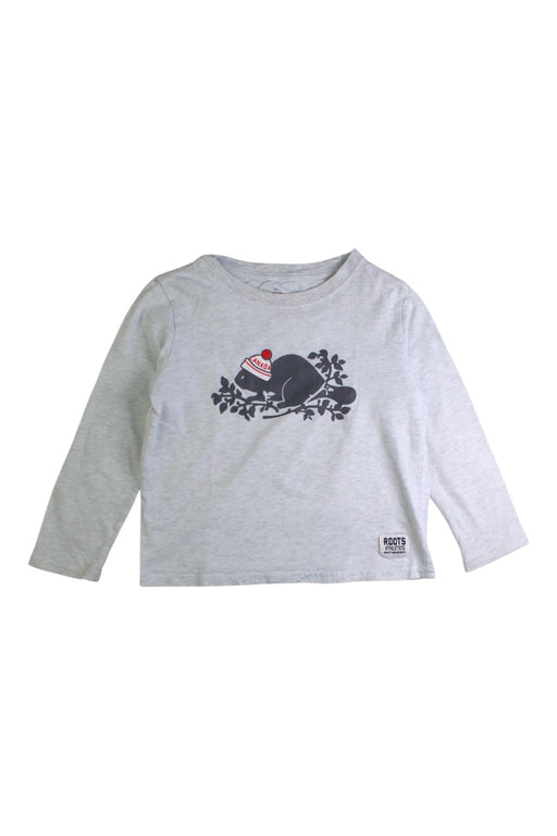 A Grey Long Sleeve T Shirts from Roots in size 5T for boy. (Front View)