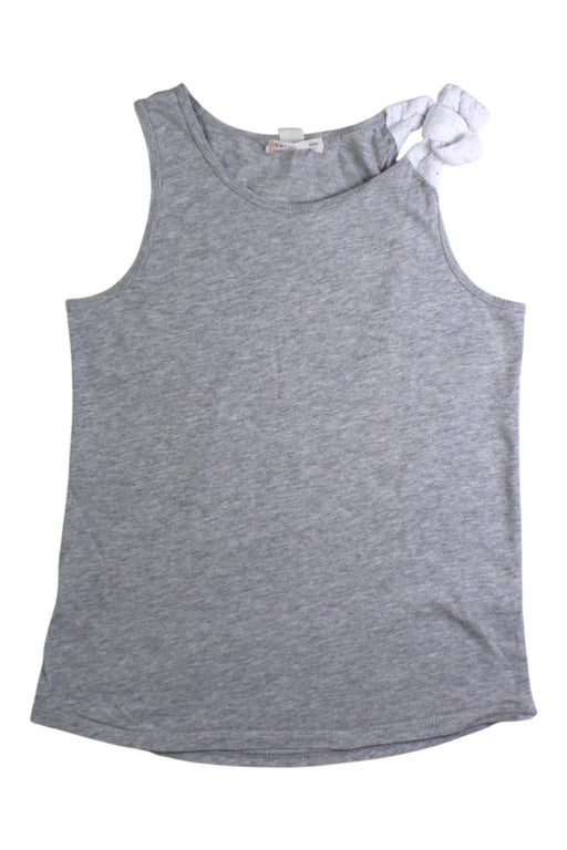 A Grey Sleeveless Tops from Crewcuts in size 6T for girl. (Front View)