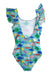 A Blue Swimsuits from Boden in size 6T for girl. (Back View)