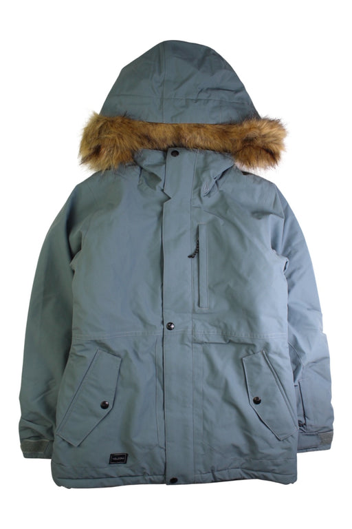 A Grey Puffer/Quilted Jackets from Volcom in size 12Y for neutral. (Front View)