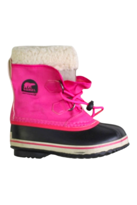 A Black Winter Boots from Sorel in size 5T for girl. (Front View)