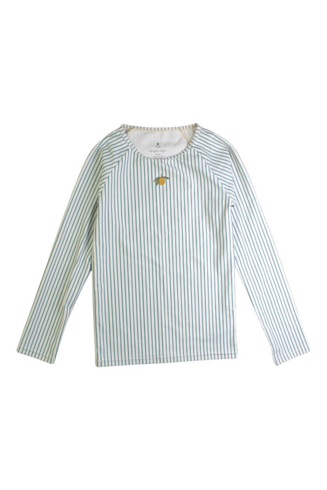 A White Rash Guards from Konges Sløjd in size 5T for neutral. (Front View)