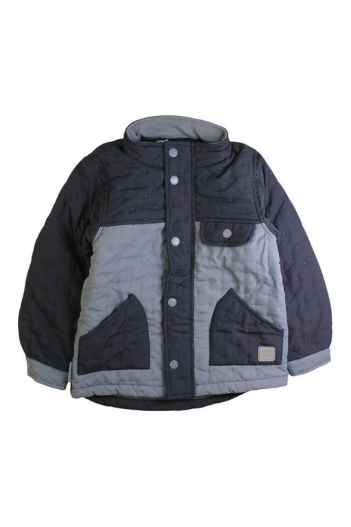 A Blue Puffer/Quilted Jackets from MarMar in size 5T for boy. (Front View)