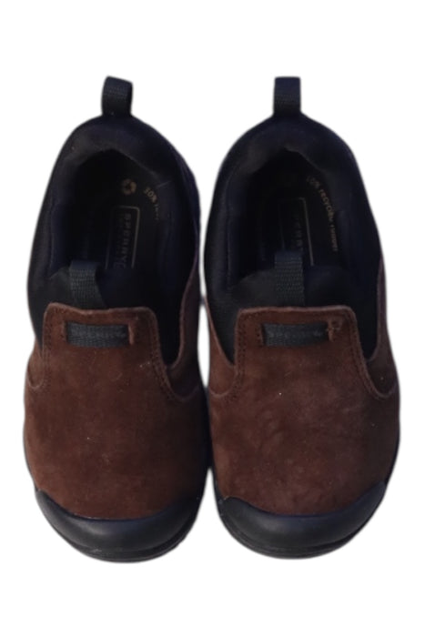 A Brown Slip Ons from Sperry in size 4T for boy. (Back View)