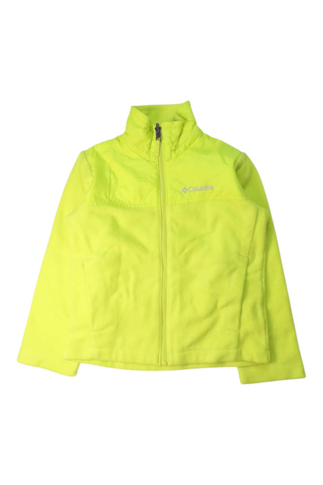A Yellow Lightweight Jackets from Columbia in size 6T for girl. (Front View)