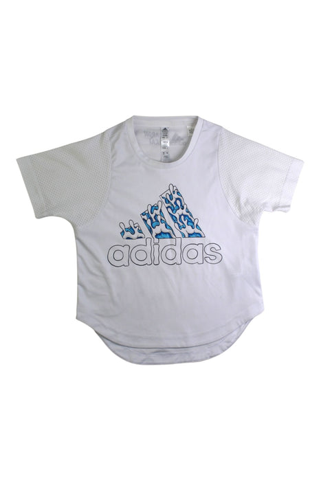A White Short Sleeve T Shirts from Adidas in size 7Y for boy. (Front View)