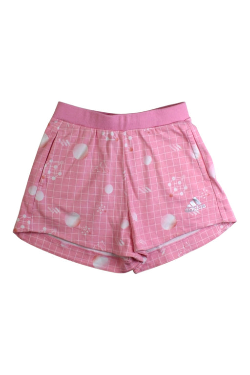 A Pink Shorts from Adidas in size 7Y for girl. (Front View)