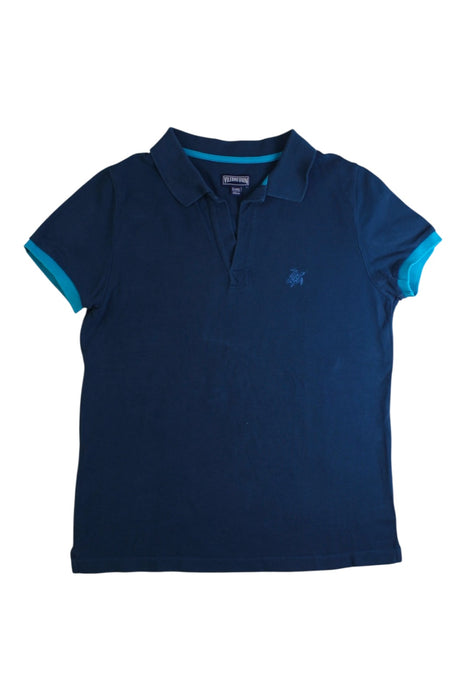 A Navy Short Sleeve Polos from Vilebrequin in size 14Y for boy. (Front View)