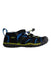A Black Sandals from Keen in size 5T for boy. (Front View)