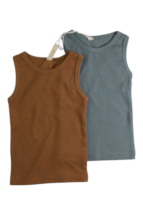 A Brown Sleeveless Tops from Quincy Mae in size 3-6M for neutral. (Front View)