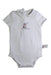 A White Short Sleeve Bodysuits from P'tit Bisou in size 6-12M for neutral. (Front View)
