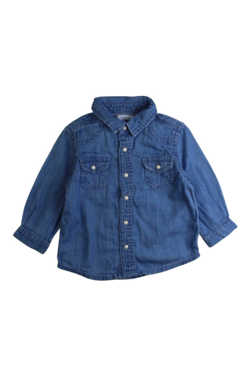 A Blue Long Sleeve Shirts from Bout'Chou in size 6-12M for boy. (Front View)