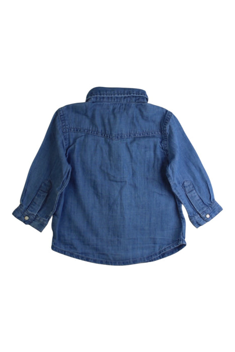 A Blue Long Sleeve Shirts from Bout'Chou in size 6-12M for boy. (Back View)