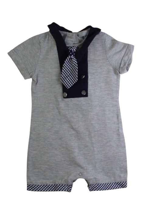 A Grey Short Sleeve Rompers from Nicholas & Bears in size 6-12M for boy. (Front View)
