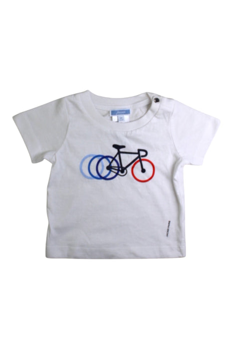 A White Short Sleeve T Shirts from Jacadi in size 3-6M for boy. (Front View)