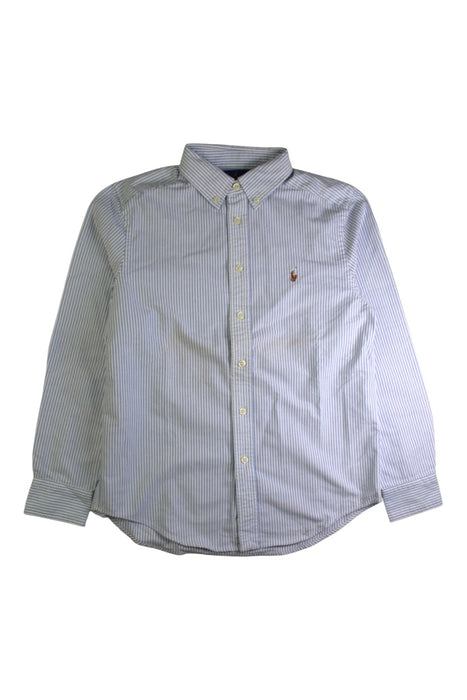 A Blue Long Sleeve Shirts from Ralph Lauren in size 10Y for boy. (Front View)