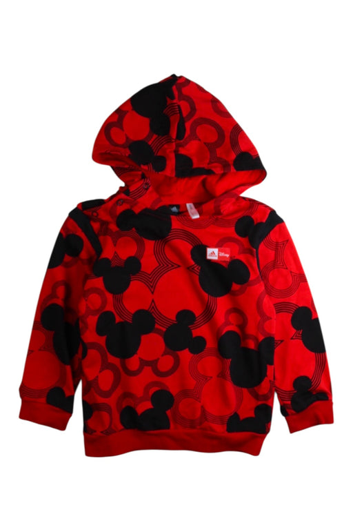 A Red Hooded Sweatshirts from Adidas in size 4T for boy. (Front View)