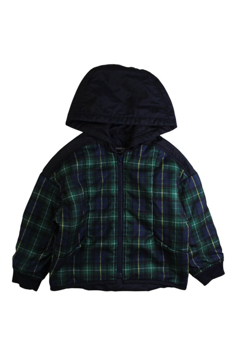 A Green Puffer/Quilted Jackets from Comme Ca Ism in size 4T for boy. (Front View)
