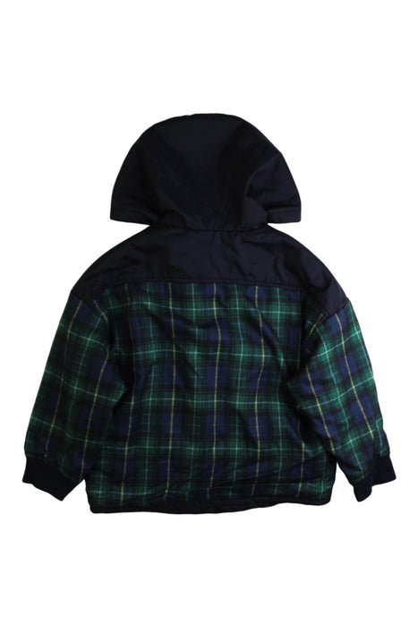 A Green Puffer/Quilted Jackets from Comme Ca Ism in size 4T for boy. (Back View)