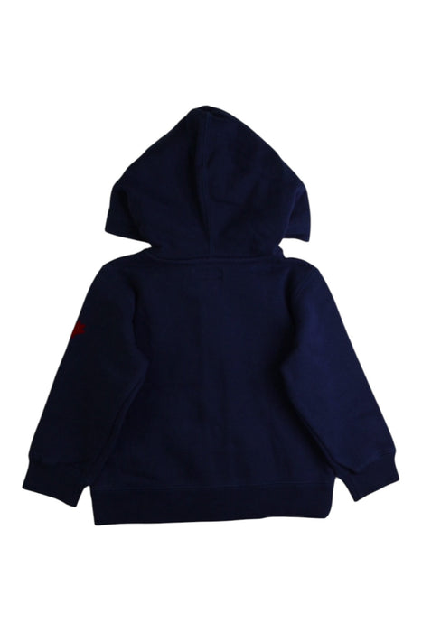 A Navy Zippered Sweatshirts from Roots in size 18-24M for boy. (Back View)