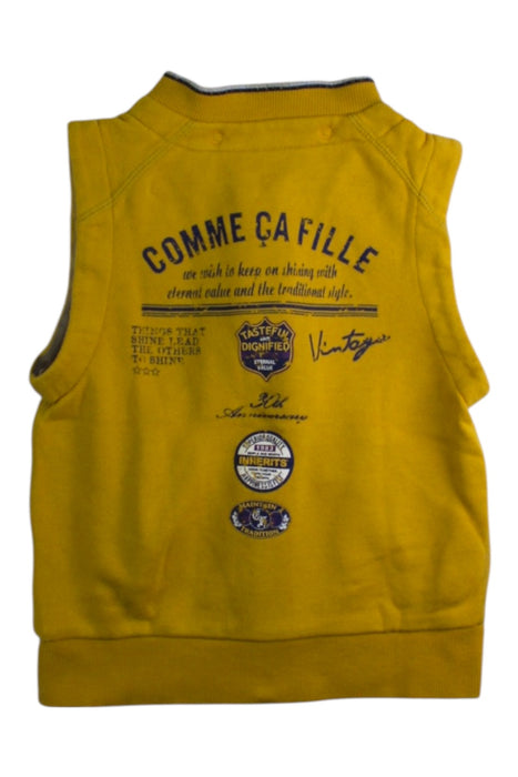 A Yellow Vests from Comme Ca Fossette in size 2T for boy. (Back View)