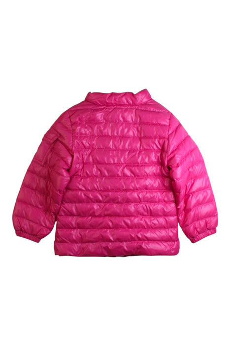 A Pink Puffer/Quilted Jackets from Moncler in size 2T for girl. (Back View)
