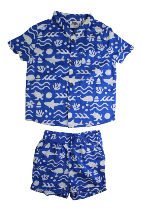 A Blue Shorts Sets from Jojo Maman Bébé in size 12-18M for boy. (Front View)