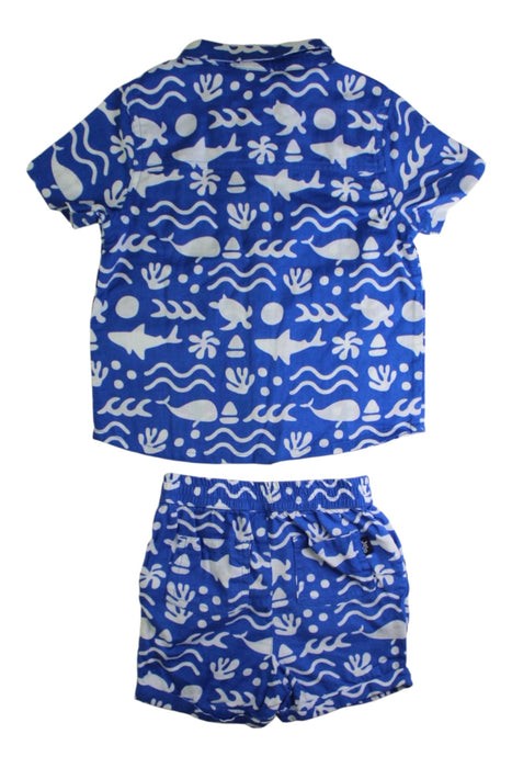 A Blue Shorts Sets from Jojo Maman Bébé in size 12-18M for boy. (Back View)