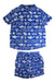 A Blue Shorts Sets from Jojo Maman Bébé in size 12-18M for boy. (Back View)