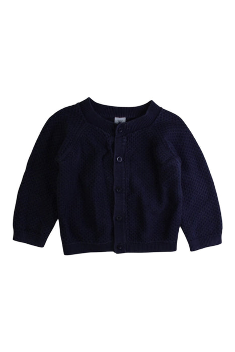 A Navy Cardigans from Petit Bateau in size 12-18M for girl. (Front View)