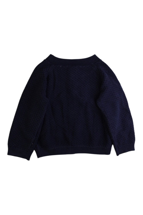 A Navy Cardigans from Petit Bateau in size 12-18M for girl. (Back View)