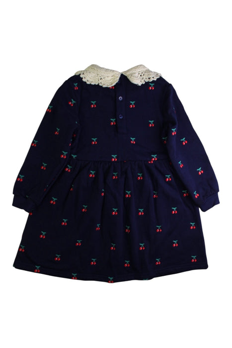 A Navy Long Sleeve Dresses from Jojo Maman Bébé in size 3T for girl. (Back View)