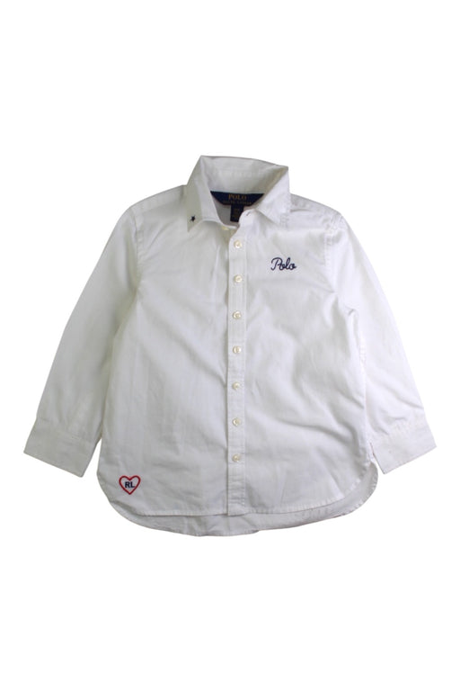 A White Long Sleeve Shirts from Polo Ralph Lauren in size 3T for boy. (Front View)