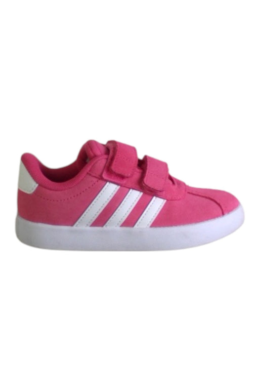 A Pink Sneakers from Adidas in size 3T for girl. (Front View)