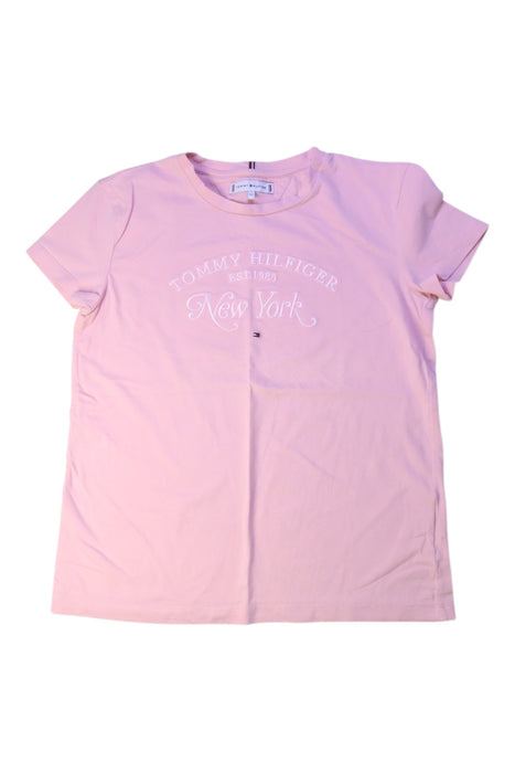 A Pink Short Sleeve T Shirts from Tommy Hilfiger in size 12Y for girl. (Front View)