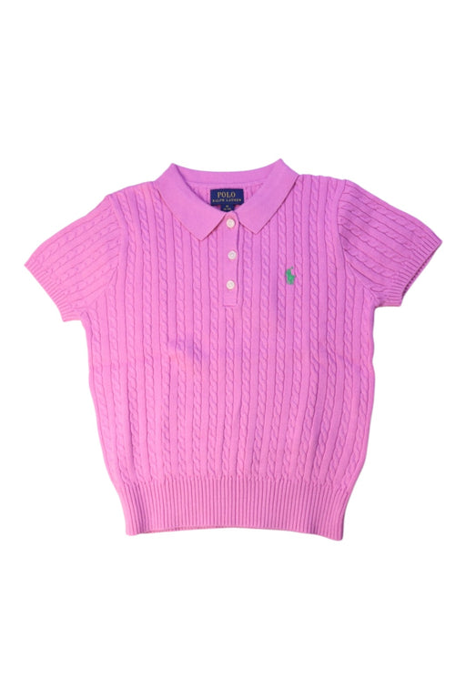 A Pink Short Sleeve Polos from Polo Ralph Lauren in size 8Y for girl. (Front View)