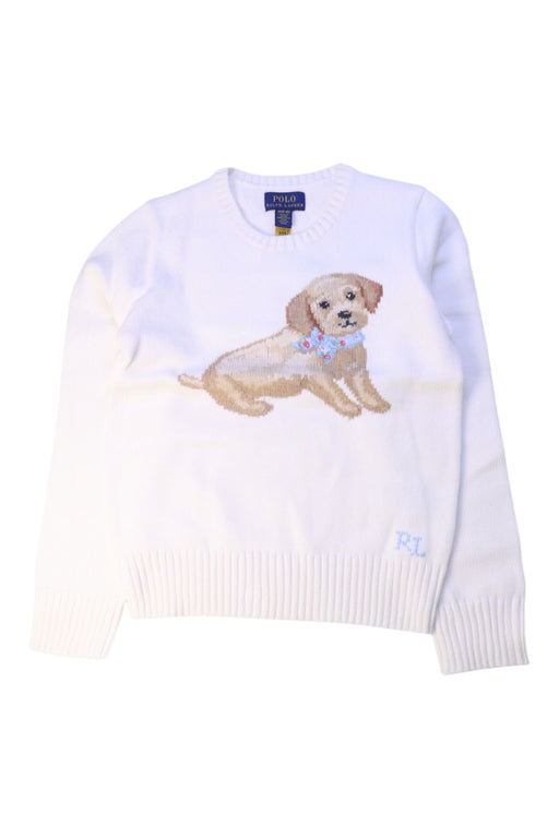 A White Knit Sweaters from Polo Ralph Lauren in size 8Y for girl. (Front View)