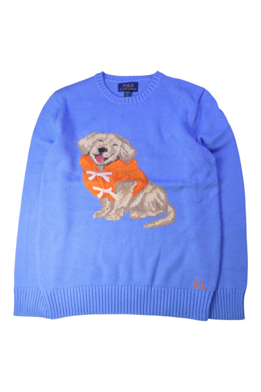 A Blue Knit Sweaters from Polo Ralph Lauren in size 14Y for girl. (Front View)