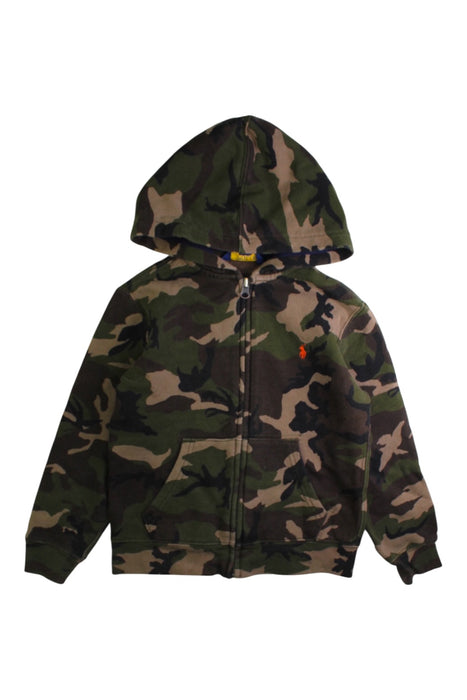 A Green Zippered Sweatshirts from Polo Ralph Lauren in size 6T for boy. (Front View)