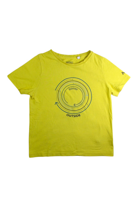 A Yellow Short Sleeve T Shirts from Aigle in size 6T for boy. (Front View)