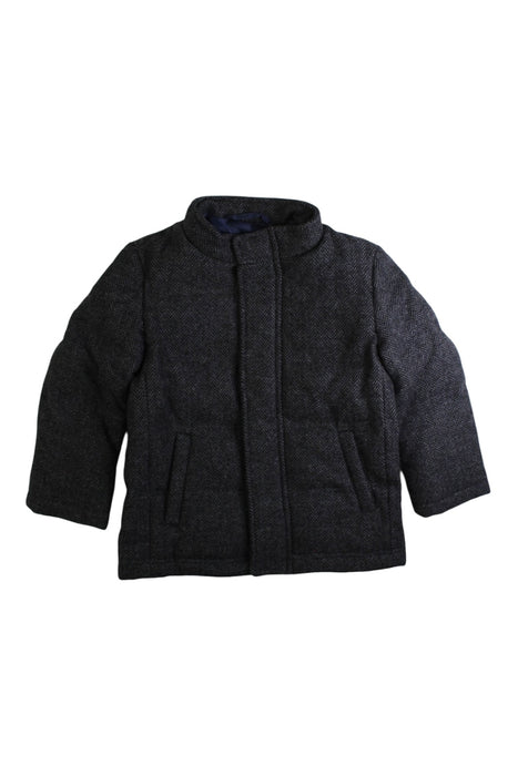 A Black Coats from Comme Ca Fossette in size 2T for boy. (Front View)