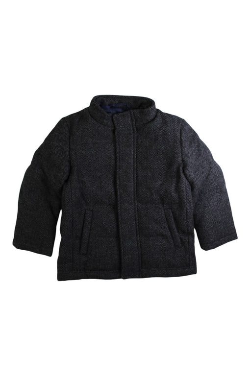 A Black Coats from Comme Ca Fossette in size 2T for boy. (Front View)