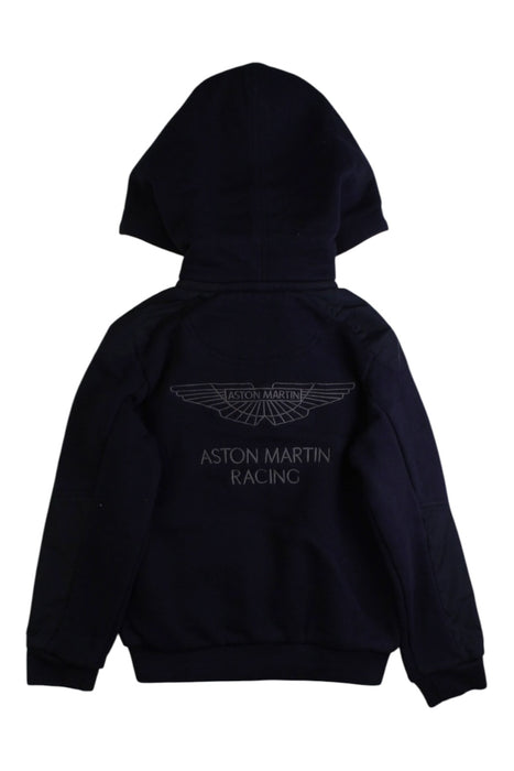 A Navy Hooded Sweatshirts from Aston Martin in size 3T for boy. (Back View)