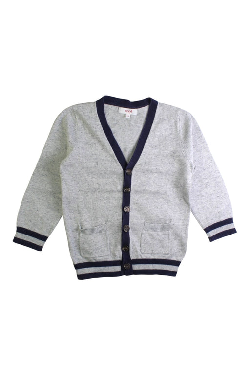 A Grey Cardigans from Seed in size 2T for boy. (Front View)
